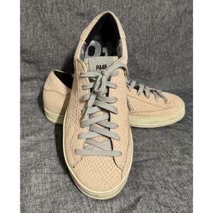 P448 Women's Dusty Pink Leather Lace Up Sneaker, Size Eu 39 Us 8.5